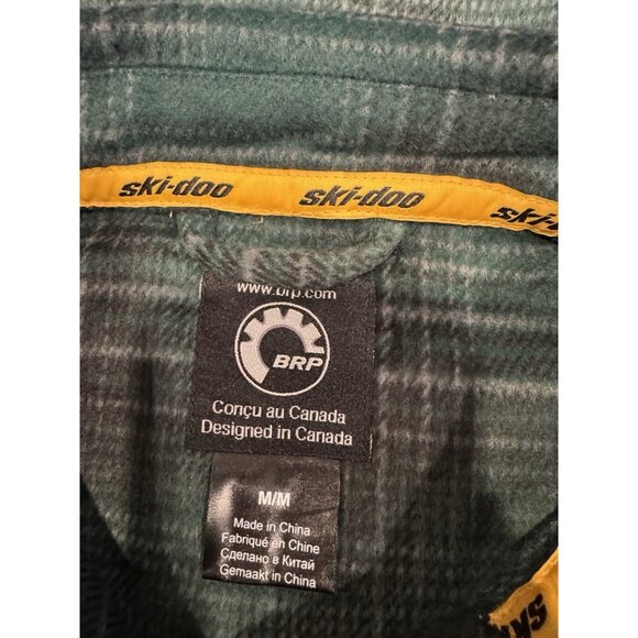 NEW GREEN SKI-DOO LADIES LIFESTYLE PLAID FLANNEL HEAVY OVERSHIRT M $89 - Picture 10 of 11